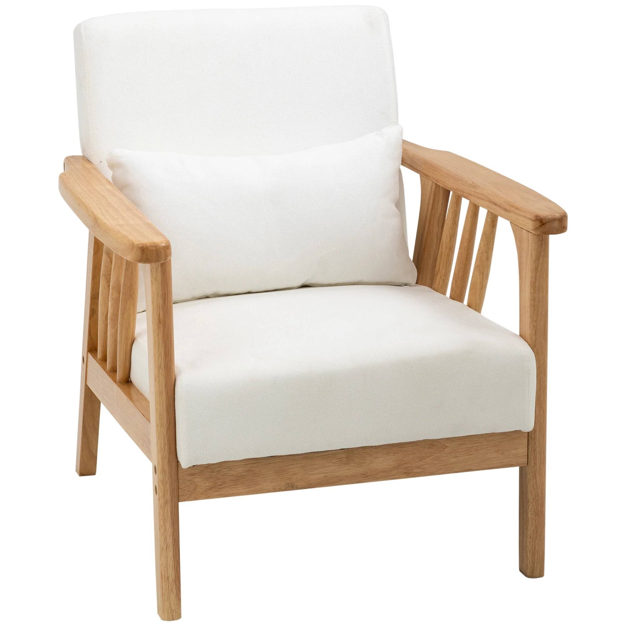 Gepolsterter Samt-Wohnzimmerstuhl mit Kissen und Holzbeinen, 68x75x78 cm